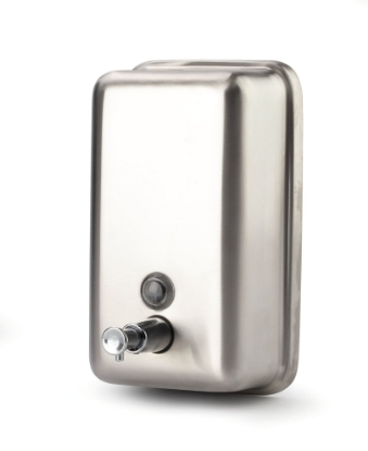 Immagine di DISPENSER SAPONE LIQUIDO A PRESSIONE IN ACCIAIO INOX 304 SATINATO lt.1