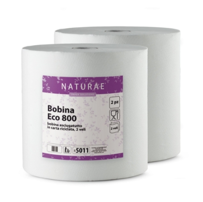 Immagine di BOBINA ECO 800 IN CARTA RICICLATA 2 VELI ECOLABEL