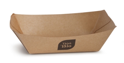 Immagine di VASSOIO KRAFT IN CARTONCINO/PLA 22x8,5x5,5cm 