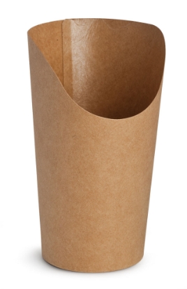 Immagine di PORTA FRITTO/PATATINE CARTONCINO/PLA 6x9,5x13,5cm