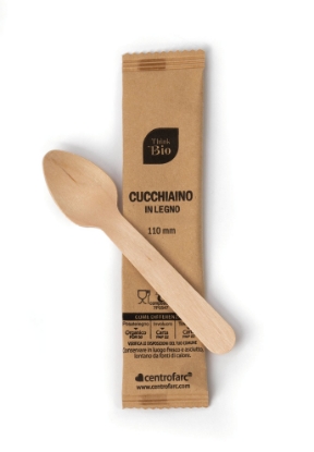 Immagine di CUCCHIAINO IN LEGNO CERATO BUSTA SINGOLA 110mm