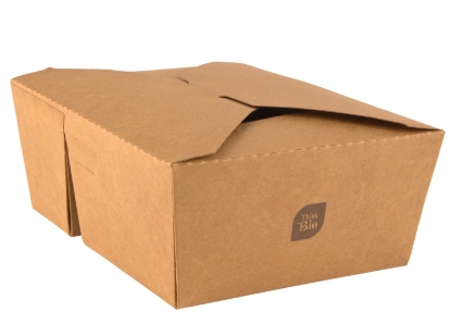 Immagine di SCATOLA RETTANGOLARE KRAFT/PE BISCOMPARTO 17x14x6,5cm