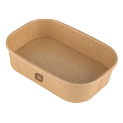 Immagine di CIOTOLA BOX RETTANGOLARE KRAFT + PE ml.500 17,2x12x4,1cm