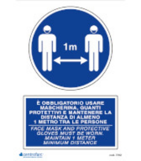 Immagine di SEGNALE OBBLIGO MASCHERINA-GUANTI- IGIEN  