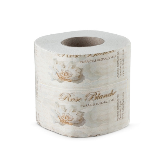 Immagine di CARTA IGIENICA ROSE BLANCHE FASCETTATA PURA CELLULOSA 3 VELI ECOLABEL