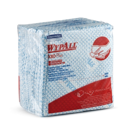 Immagine di U19139 STROFINACCI BLU PIEGATI WYPALL X80 