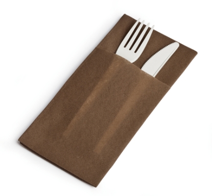 Immagine di TOVAGLIOLO POCKET LIGHT CARTA A SECCO/AIRLAID CAFFÈ 40x40cm