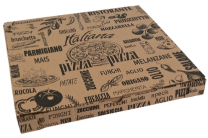 Immagine di SCATOLA PIZZA KRAFT 33x33x3cm confezione 100 pezzi