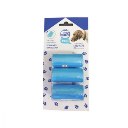 Immagine di SACCHETTI IGIENICI PER CANI BLU 22x32 cm - ROTOLO 20 PZ