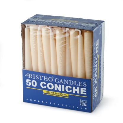 Immagine di CANDELA CONICA OPACA AVORIO 21cm