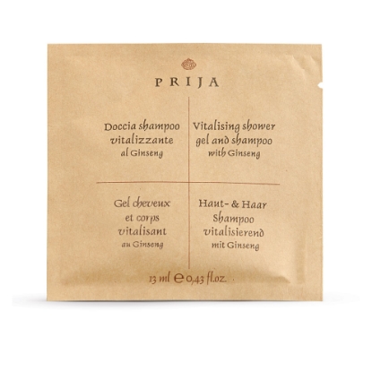Immagine di SHAMPOO DOCCIA VITALIZZANTE AL GINSENG PRIJA bustina ml.13 9x9cm