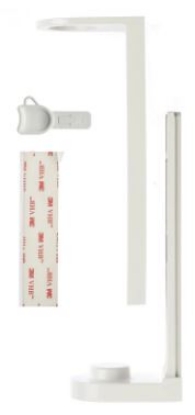 Immagine di STAFFA SUPPORTO ABS BIANCO CON BIADESIVO