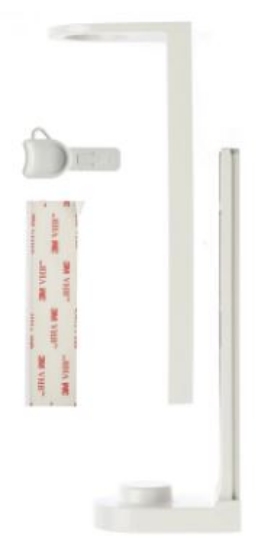 Immagine di STAFFA SUPPORTO ABS BIANCO CON BIADESIVO