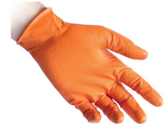 Immagine di GUANTO NITRILE FULL GRIP ARANCIONE POWDERFREE mis.XL 