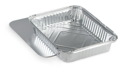 Immagine di R29L CONTENITORE ALLUMINIO BORDO A L 22,5X17,5X3,5cm 4 PORZ