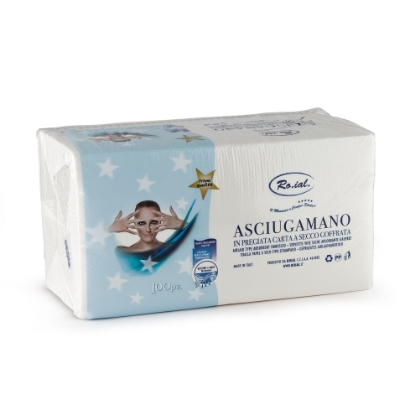 Immagine di ASCIUGAMANO CARTA A SECCO/AIRLAID GOFFRATO PIEGATO A V cm 45x80