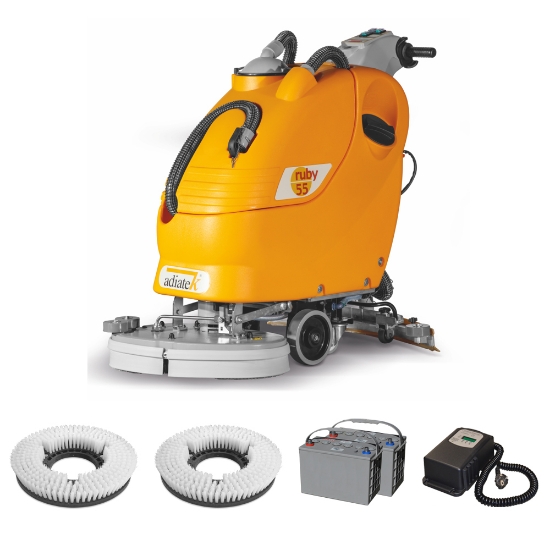 Immagine di KIT LAVASCIUGA RUBY 55T (SPAZZOLE, BATTERIE E CARICABATTERIE ESTERNO)