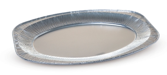 Immagine di VASSOIO ALLUMINIO OVALE BORDO A G 43x28,6x2,5cm