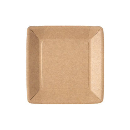 Immagine di PIATTO PIANO IN CARTA KRAFT BIOPATINATO 18x18cm