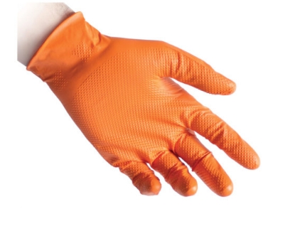 Immagine di GUANTO NITRILE FULL GRIP ARANCIONE POWDERFREE mis.M 