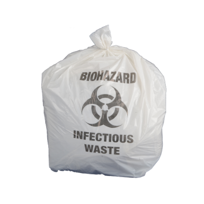 Immagine di SACCHI BIOHAZARD BIANCHI LDPE 30lt 40my 10gr 50x60cm   