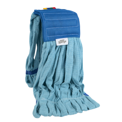 Immagine di MOP IN MICROFIBRA BLU A FILO CONTINUO PER PINZA gr.350