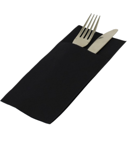 Immagine di TOVAGLIOLO POCKET LIGHT CARTA A SECCO/AIRLAID NERO 40x40cm