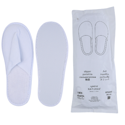 Immagine di PANTOFOLA PUNTA CHIUSA SUPERIORE SOFT BIANCA PACK IN CARTA cm28