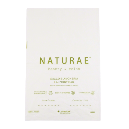 Immagine di SACCO BIANCHERIA COMPOSTABILE MANICO A FAGIOLO 40x60cm