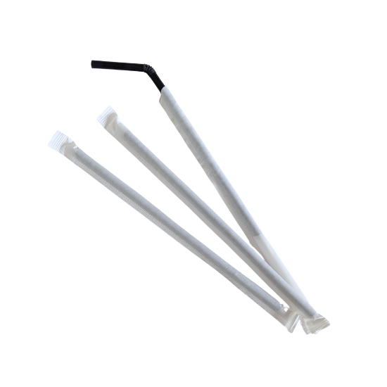 Immagine di CANNUCCIA IMBUSTATA NERA FLESSIBILE PLA Ø0,6x20cm