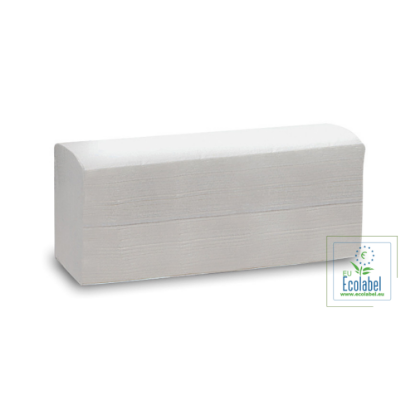 Immagine di ASCIUGAMANO A V IN CARTA DI CELLULOSA 2 VELI ECOLABEL