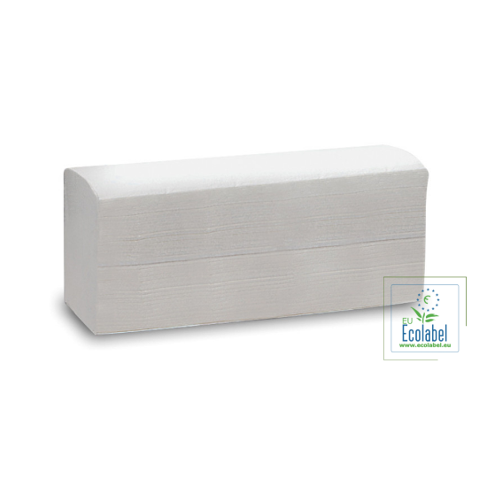 Immagine di ASCIUGAMANO A V IN CARTA DI CELLULOSA 2 VELI ECOLABEL