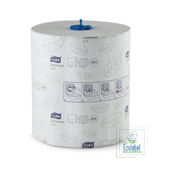 Immagine di 120069 ASCIUGAMANO A ROTOLO H1 TORK ADVANCED 2 VELI ECOLABEL