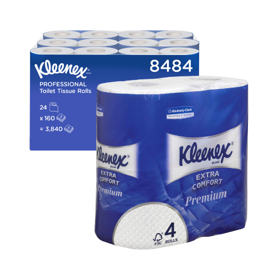 Immagine di 8484 CARTA IGIENICA KLEENEX ROTOLO PICCOLO PURA FIBRA 4 VELI