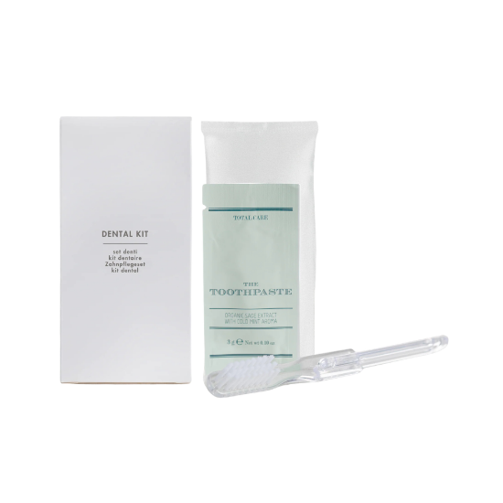 Immagine di SET DENTI CON SPAZZOLINO E BUSTINA DENTIFRICIO 3gr IN SACCHETTO E ASTUCCIO DI CARTA, ECO FUTURA