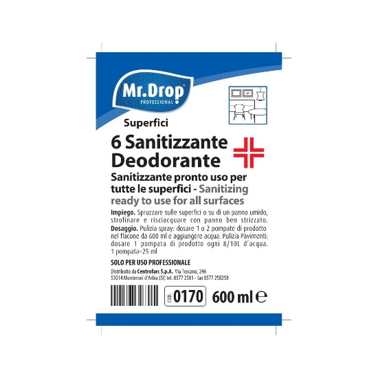 Immagine di ETICHETTA PER SISTEMA DI DILUIZIONE PER 6 SANITIZZANTE DEODORANTE  