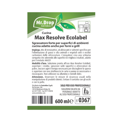 Immagine di ETICHETTA PER SISTEMA DI DILUIZIONE PER MAX RESOLVE ECOLABEL (GRILL)