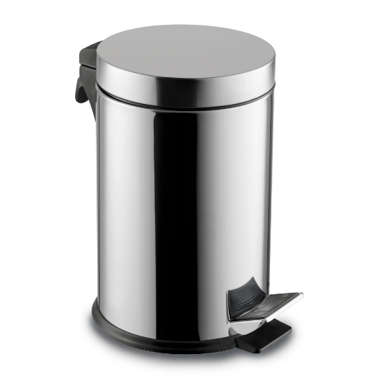 Immagine di CESTINO ROTONDO C/PEDALE IN ACCIAIO INOX 430 LUCIDO lt.12