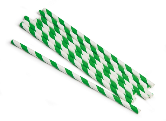 Immagine di CANNUCCIA CARTA BIANCO/VERDE Ø0,6x19,7cm 