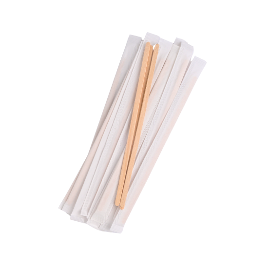 Immagine di PALETTA LEGNO PER CAPPUCCINO IMBUSTATA SINGOLARMENTE 14 cm