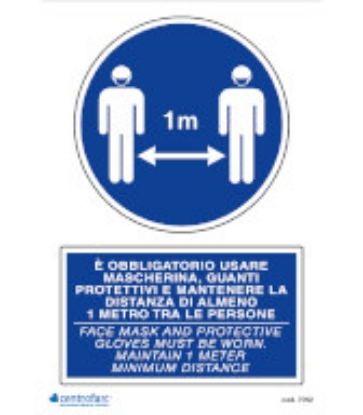 Immagine di SEGNALE OBBLIGO MASCHERINA-GUANTI- IGIEN  