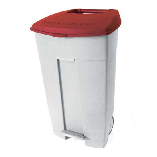 Immagine di CONTENITORE MOBILE A PEDALE CON COPERCHIO ROSSO lt.120