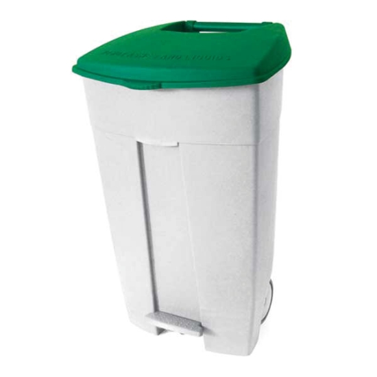 Immagine di CONTENITORE MOBILE A PEDALE CON COPERCHIO VERDE lt.120