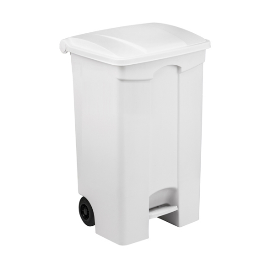 Immagine di CONTENITORE MOBILE A PEDALE CON COPERCHIO BIANCO lt.90 