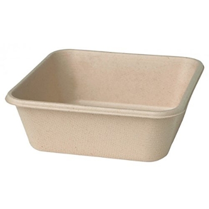 Immagine di VASSOIO QUADRATO IN BAGASSA MARRONE ml.900 15,5x15,5x5,3cm