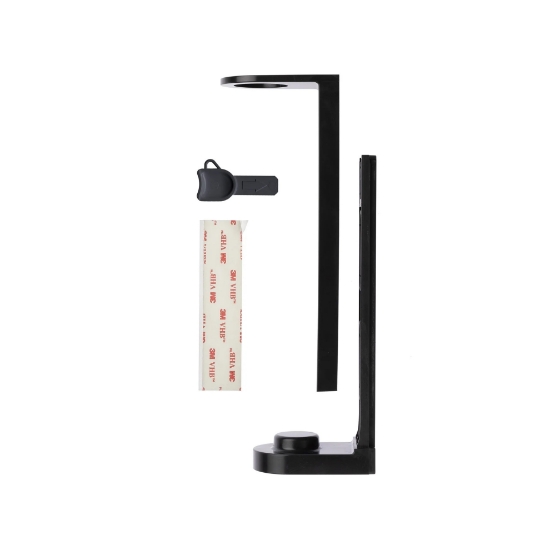 Immagine di STAFFA ABS NERA CON BIADESIVO PER FLACONE ml.380