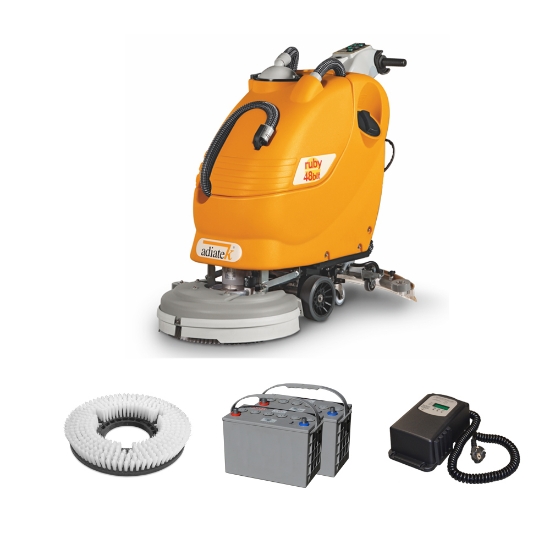 Immagine di KIT LAVASCIUGA RUBY 48 BLT (SPAZZOLA, BATTERIE E CARICABATTERIE ESTERNO)