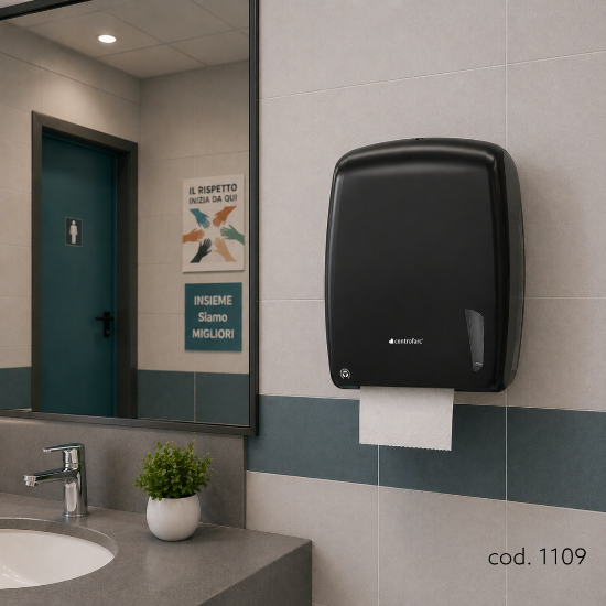 Immagine di DISPENSER NERO ASCIUGAMANI V-C
