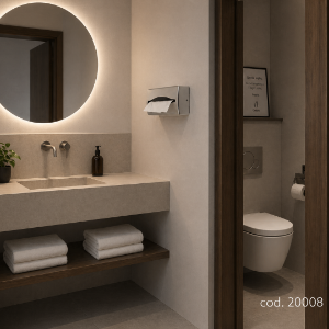 Immagine di DISPENSER VELINE A PARETE IN ACCIAIO INOX 304 SATINATO