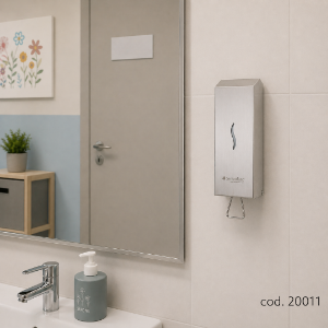 Immagine di DISPENSER SAPONE LIQUIDO MANUALE IN ACCIAIO INOX 304 SATINATO lt.1
